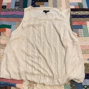 Chico's Cream Sleeveless Blouse with Embellishments